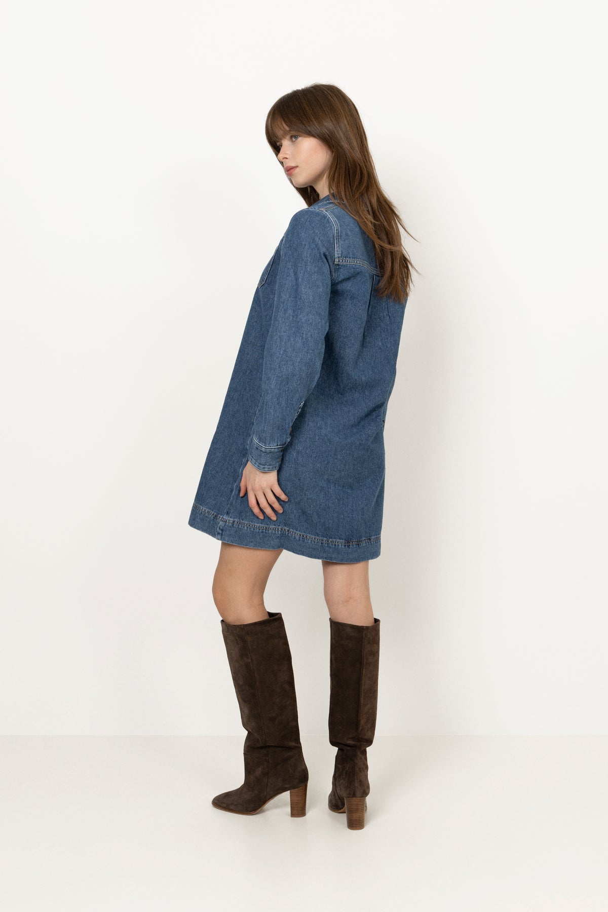 Haley Dress - Mid Blue