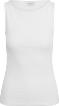 Peggy Rib Boatneck Top - Off-White
