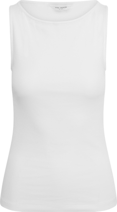Peggy Rib Boatneck Top - Off-White