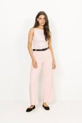 Peggy Rib Boatneck Top - Light Pink