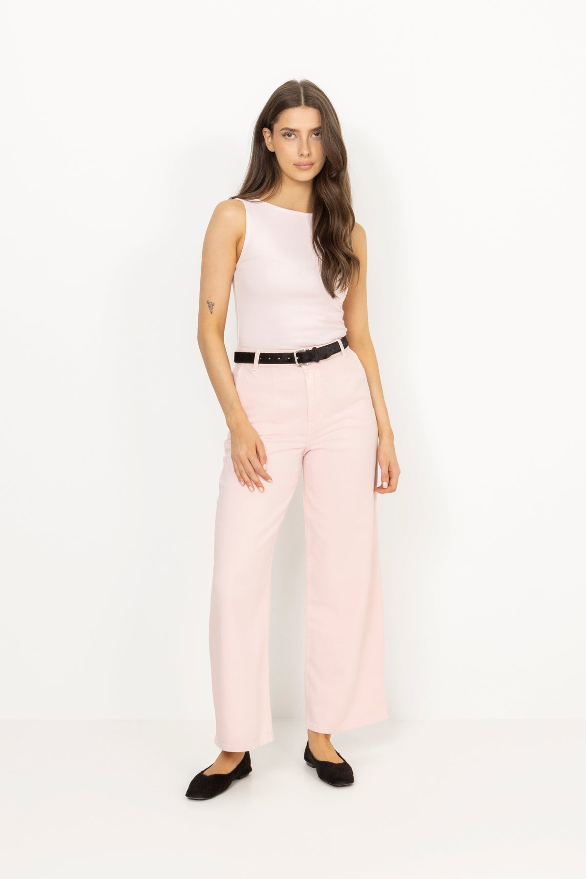 Peggy Rib Boatneck Top - Light Pink