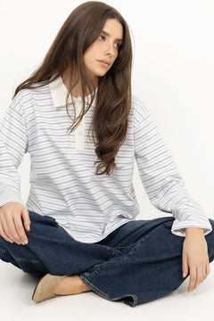 Elmer Polo Shirt - Light Blue Stripe