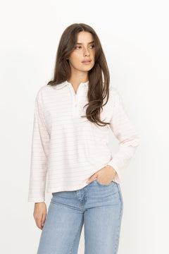 Elmer Polo Shirt - Light Pink Stripe