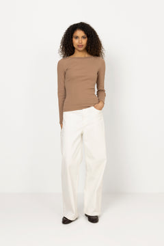 Petronella Rib Boatneck - Camel