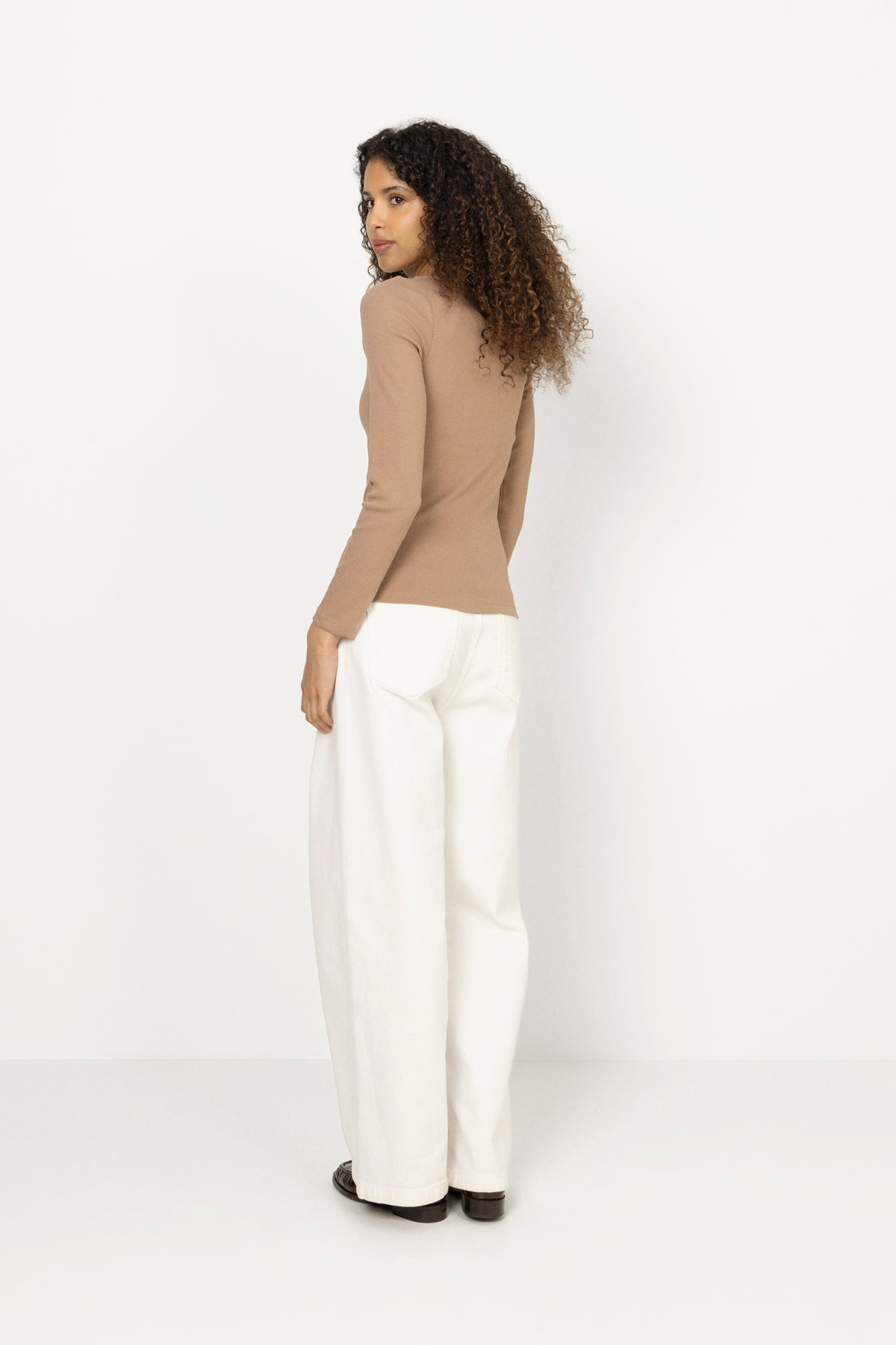 Petronella Rib Boatneck - Camel