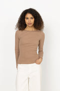 Petronella Rib Boatneck - Camel