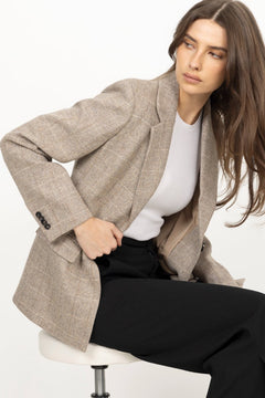 Brook Check Blazer - Taupe Herringbone