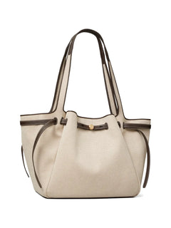 Romy Canvas Tote - Dusty Almond/Bianco White