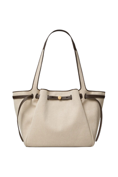 Romy Canvas Tote - Dusty Almond/Bianco White