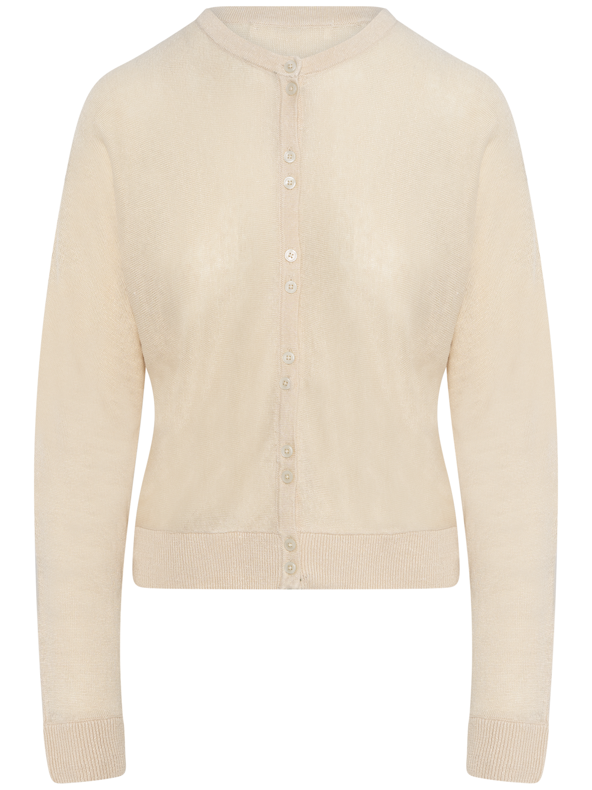 Jane Linen Ls Bat Knit Cardigan - Sandshell