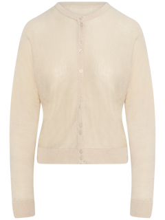 Jane Linen Ls Bat Knit Cardigan - Sandshell