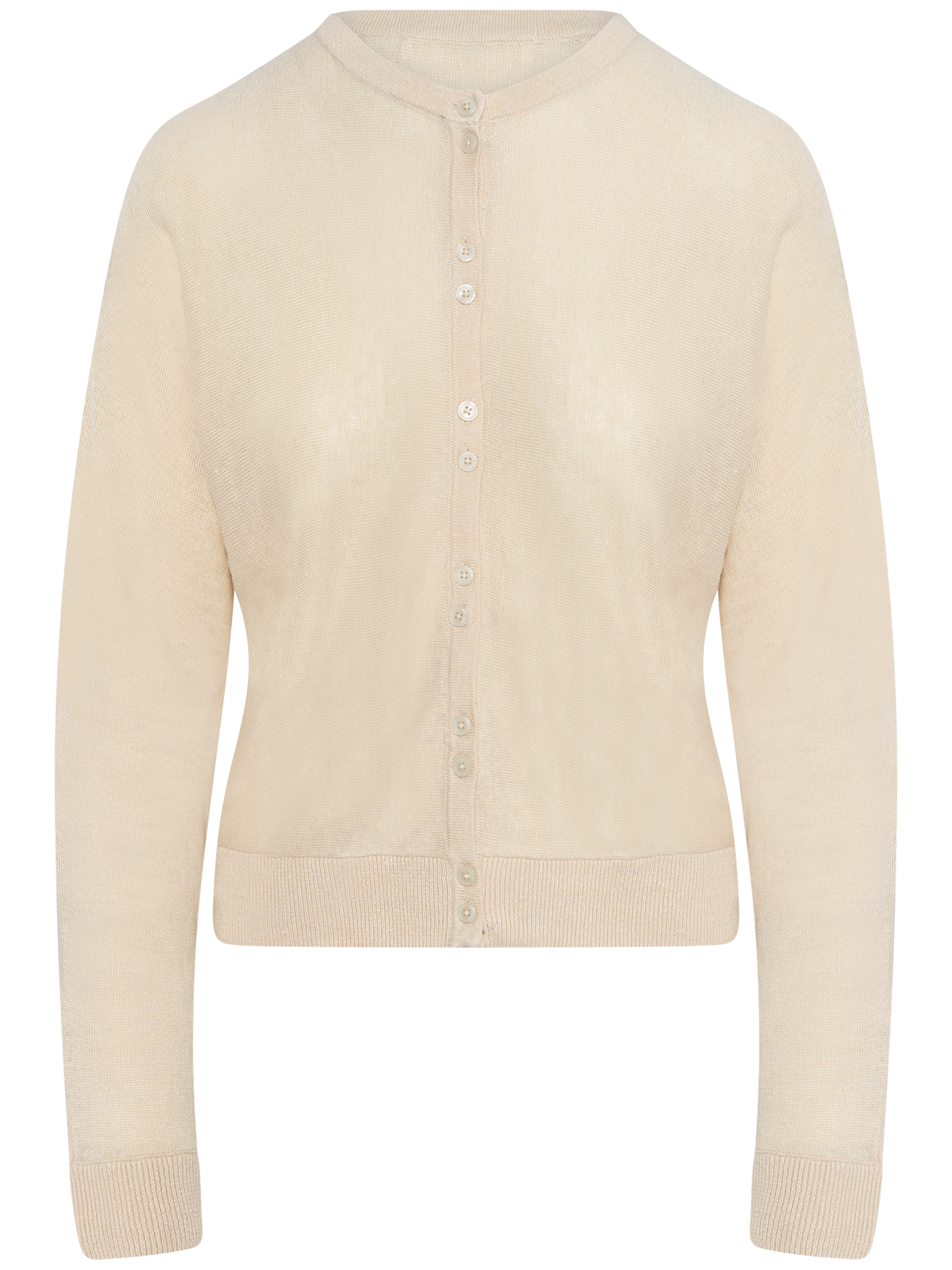 Jane Linen Ls Bat Knit Cardigan - Sandshell