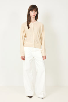 Jane Linen Ls Bat Knit Cardigan - Sandshell