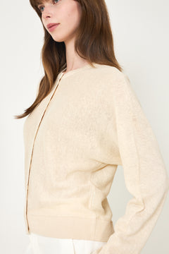 Jane Linen Ls Bat Knit Cardigan - Sandshell
