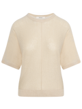Jane Linen 2/4 Bat Knit O-Neck - Sandshell