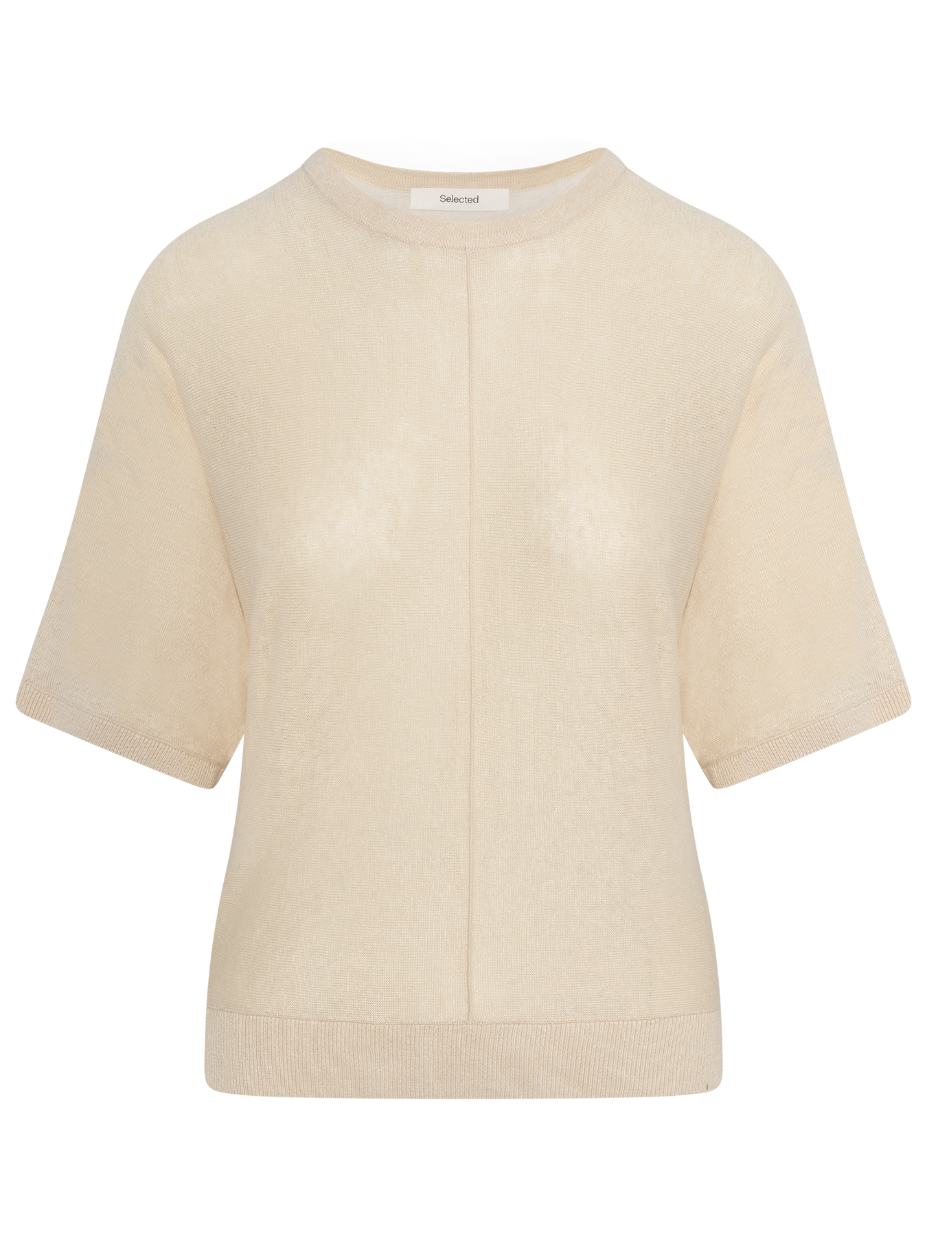 Jane Linen 2/4 Bat Knit O-Neck - Sandshell