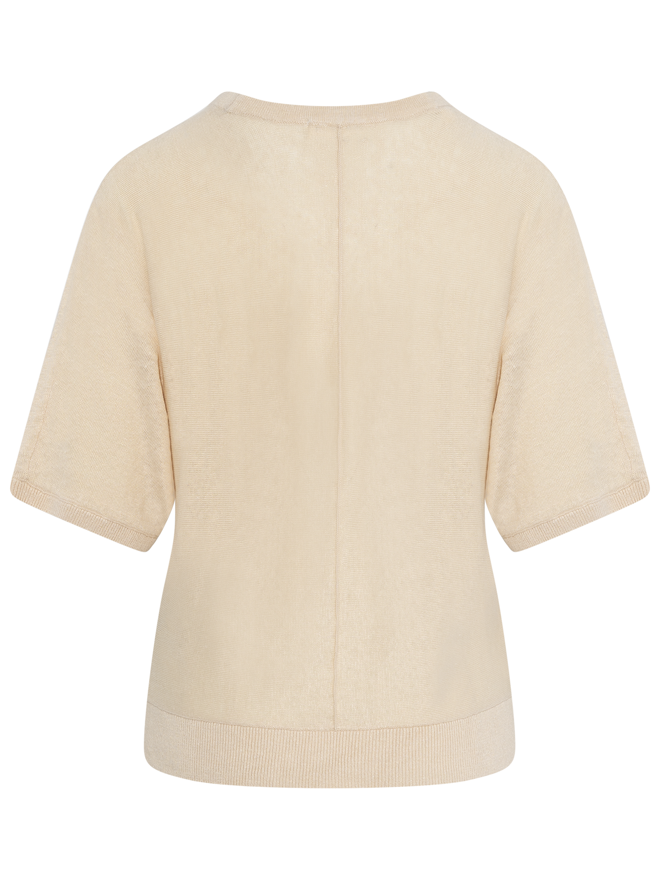 Jane Linen 2/4 Bat Knit O-Neck - Sandshell