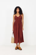 Jackie Regular Strap Ankle Dress B - Cherry Mahogany