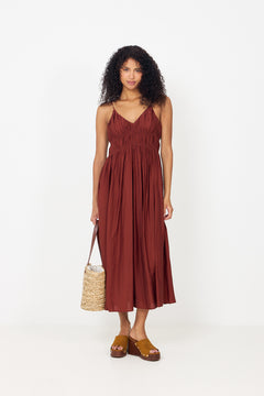 Jackie Regular Strap Ankle Dress B - Cherry Mahogany