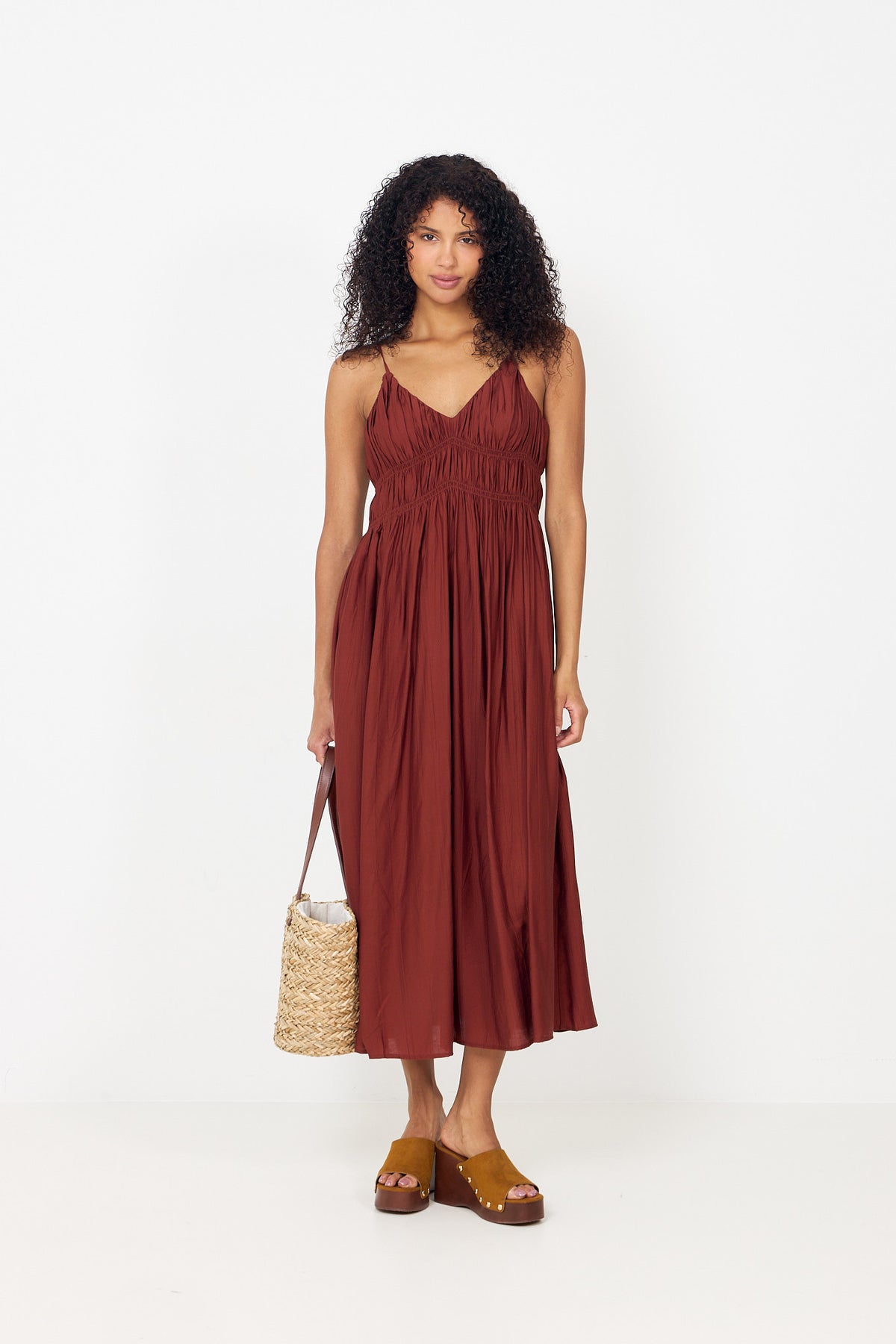 Jackie Regular Strap Ankle Dress B - Cherry Mahogany
