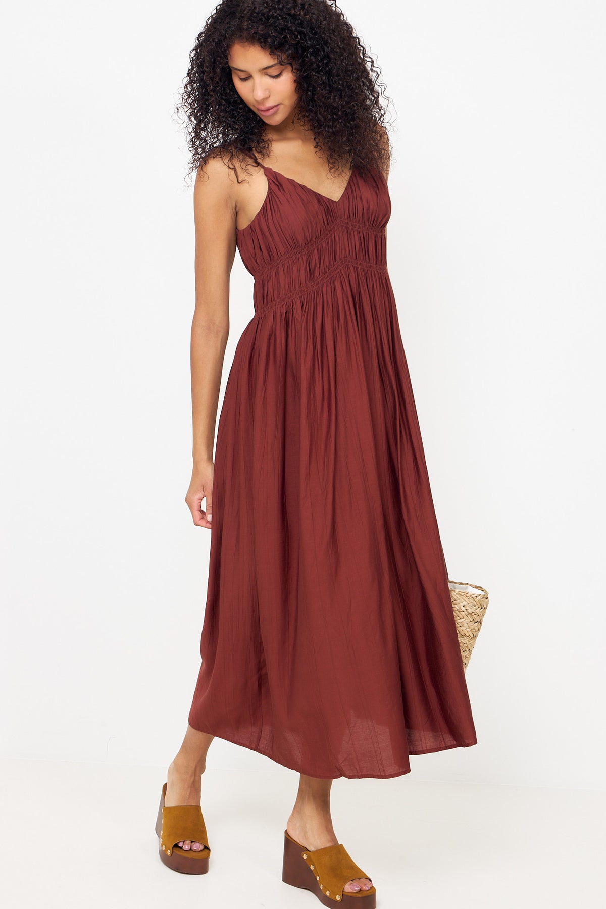 Jackie Regular Strap Ankle Dress B - Cherry Mahogany