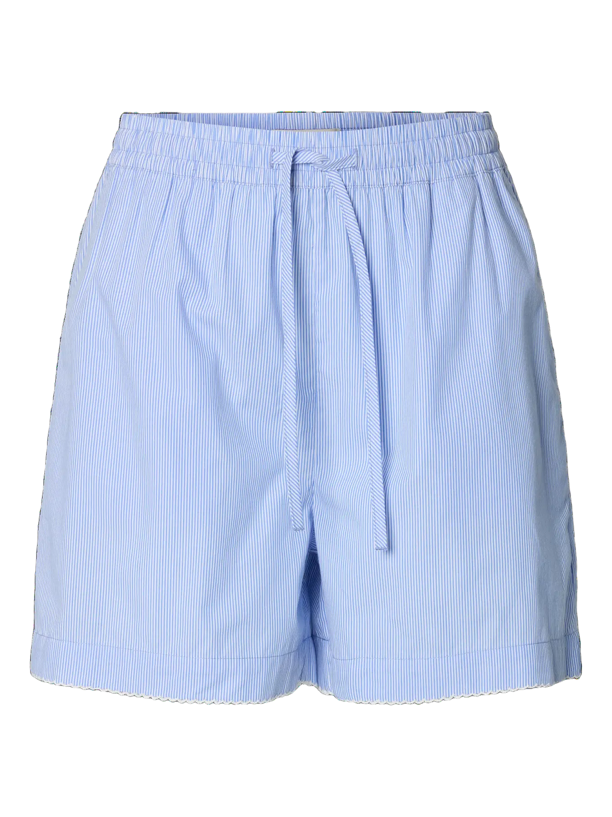Gina Mw Crochet Edge Shorts B - Azurine Stripe