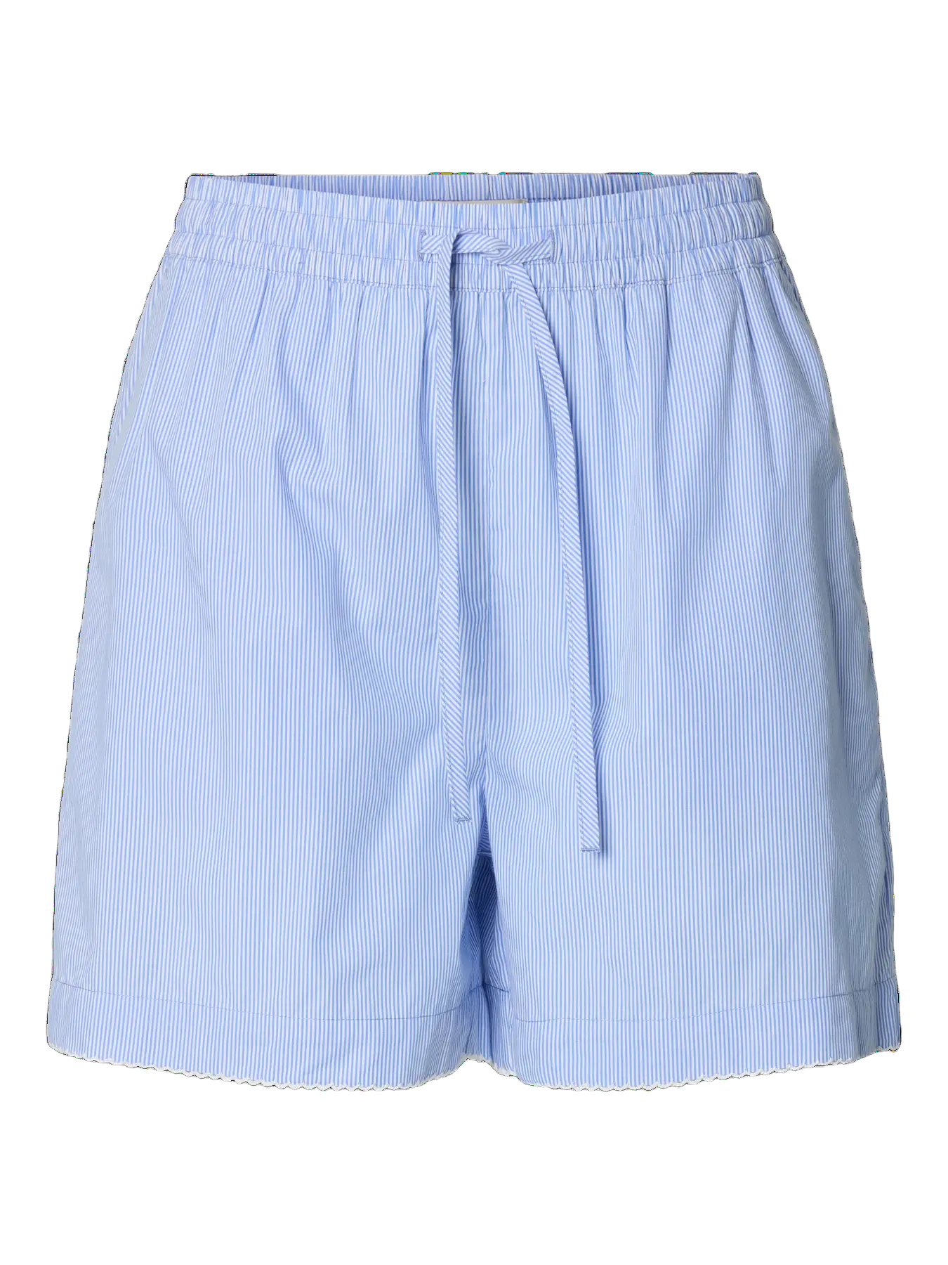 Gina Mw Crochet Edge Shorts B - Azurine Stripe