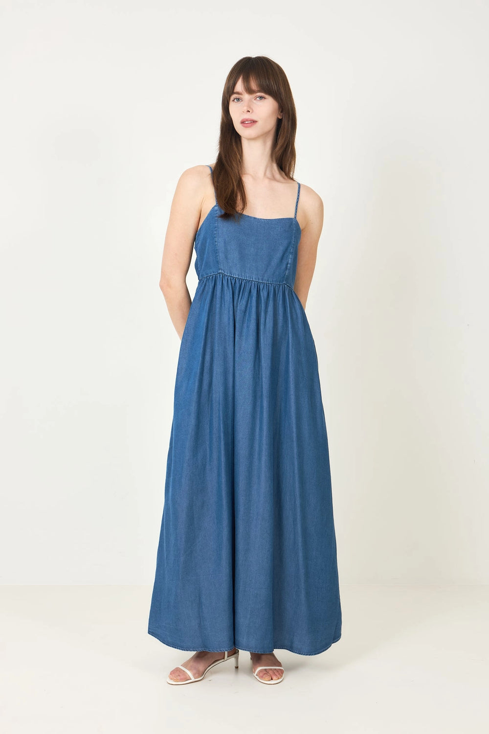 Janna Regular Sl Ankle Dress B - Medium Blue Denim