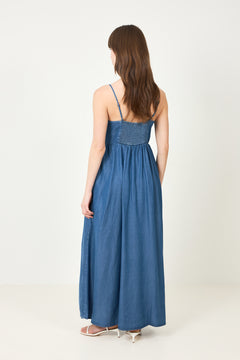 Janna Regular Sl Ankle Dress B - Medium Blue Denim