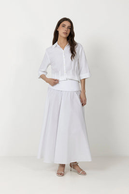 Cleo Regular 3/4 Cropped Shirt B - Bright White