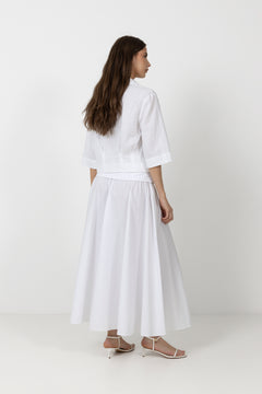 Cleo Regular 3/4 Cropped Shirt B - Bright White