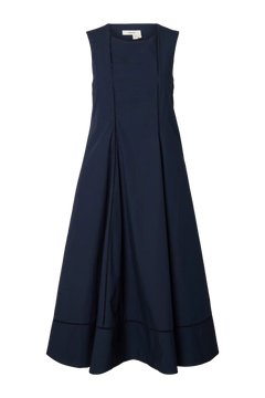 Delia Reg Sl Midi Ladder Stitch Dress - Dark Sapphire