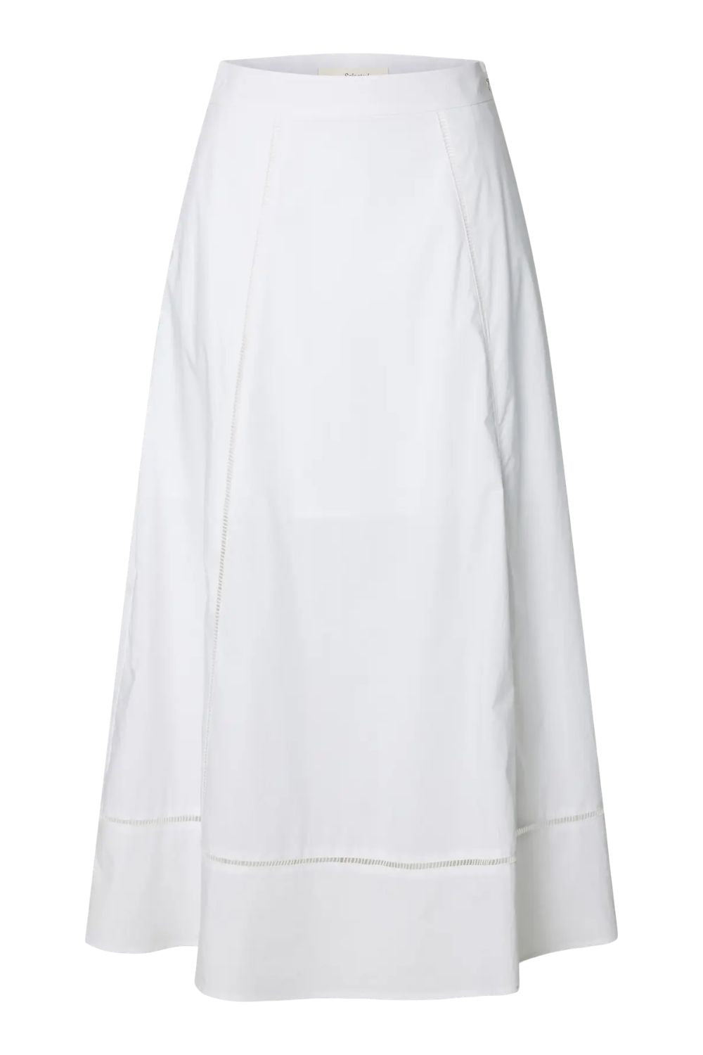 Delia Ankle Ladder Stitch Skirt B - Bright White