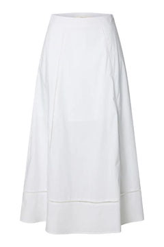 Delia Ankle Ladder Stitch Skirt B - Bright White