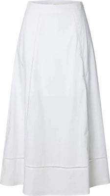 Delia Ankle Ladder Stitch Skirt B - Bright White