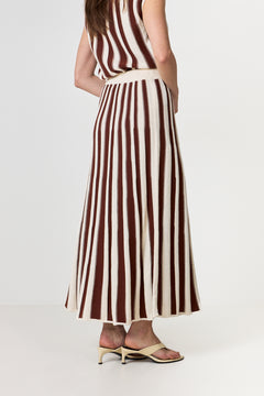 Lina Hw Knit Long Skirt - Birch Cherry Mahogany
