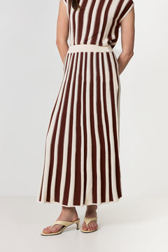 Lina Hw Knit Long Skirt - Birch Cherry Mahogany