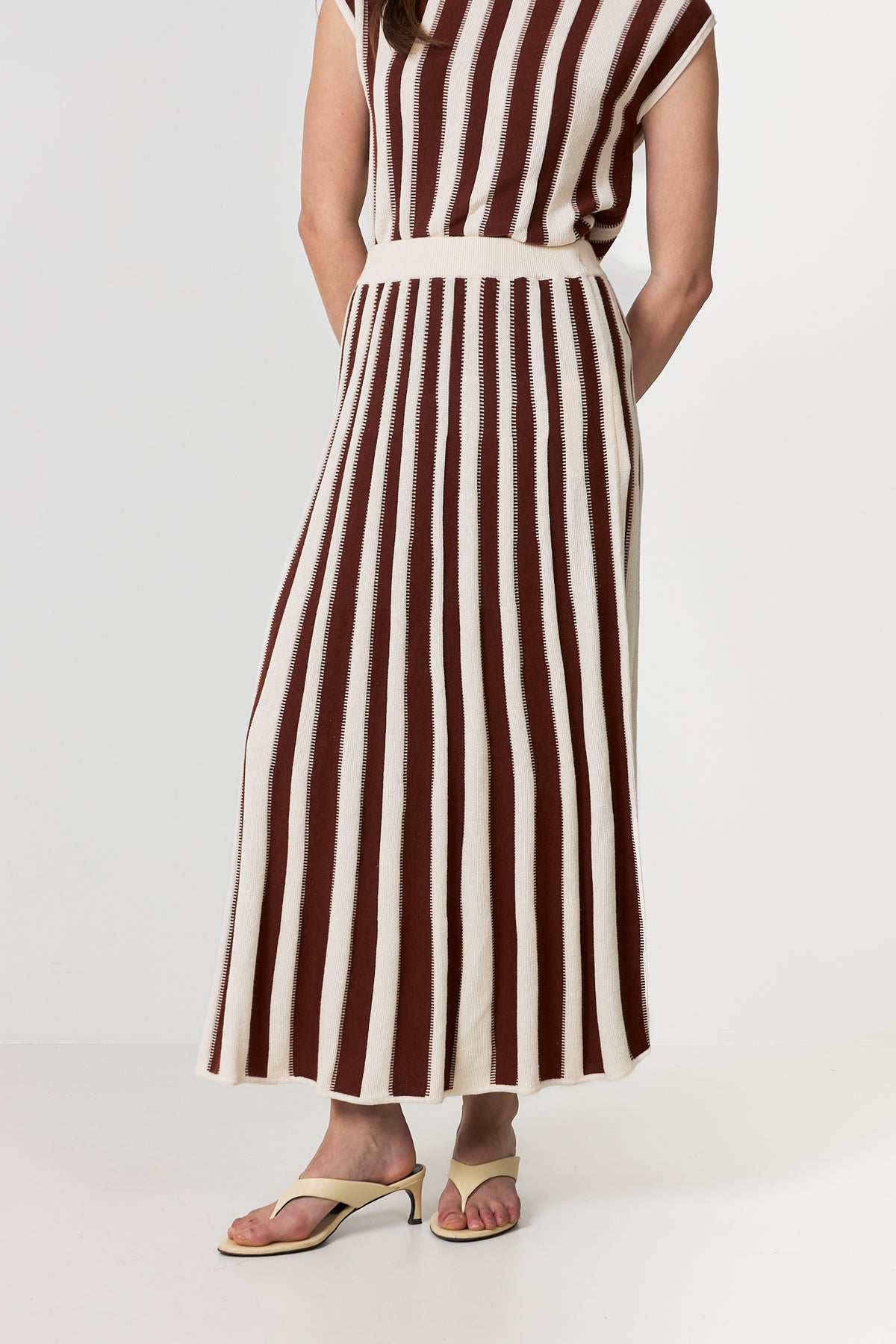 Lina Hw Knit Long Skirt - Birch Cherry Mahogany