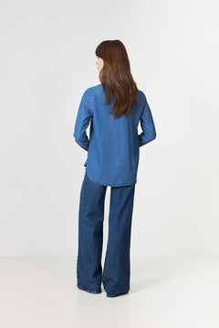 Janna-Viva Ls Shirt - Medium Blue Denim