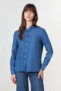 Janna-Viva Ls Shirt - Medium Blue Denim
