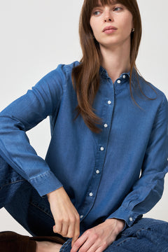 Janna-Viva Ls Shirt - Medium Blue Denim