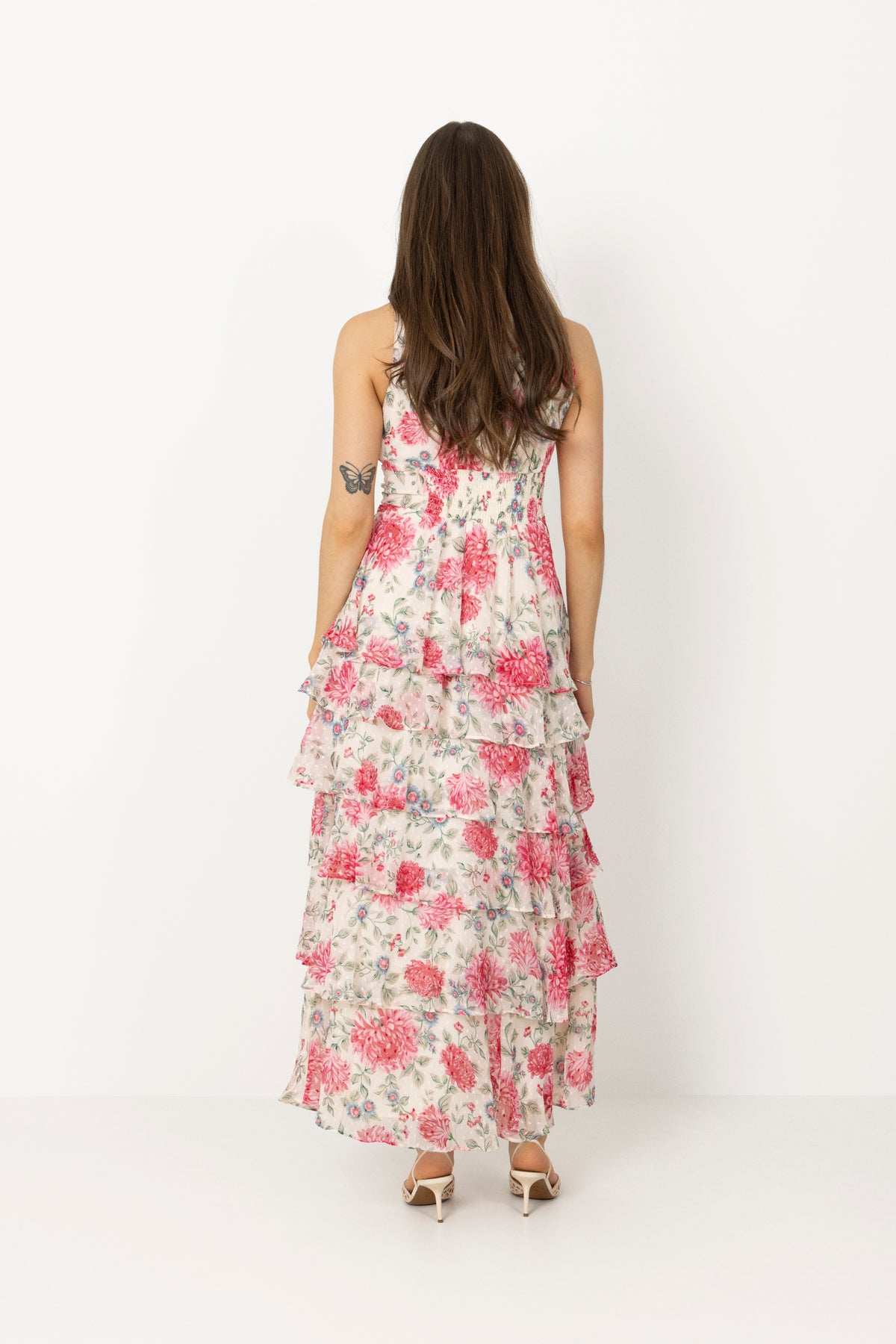 Marli Big Flower Dress - Creme