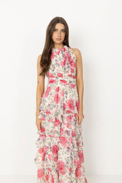 Marli Big Flower Dress - Creme