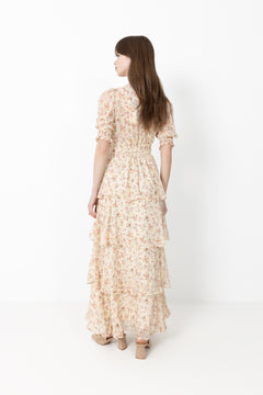 Sable Meadow Printed Dress - Creme