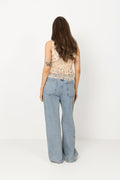 Ansol Meadow Printed Top - Creme