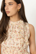 Ansol Meadow Printed Top - Creme