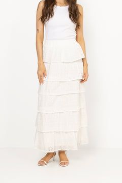 Morris Emb Skirt - Off White