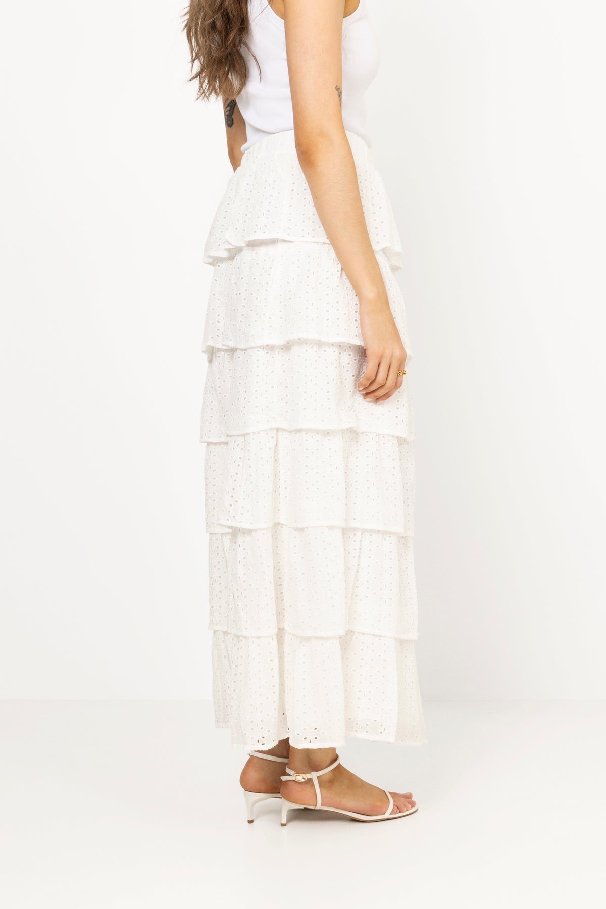Morris Emb Skirt - Off White