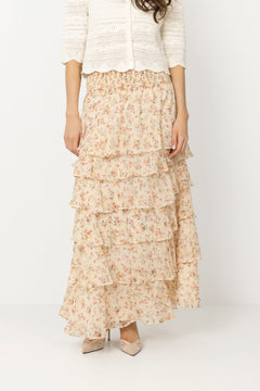 Morris Meadow Printed Skirt - Creme