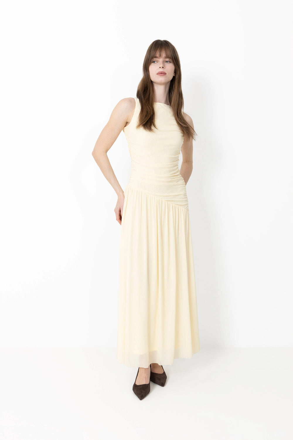 Cludine Mesh Dress - Light Yellow